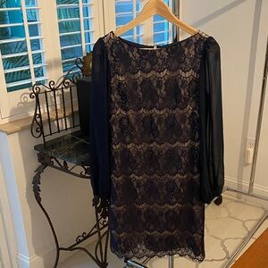 Eliza J Black Lace Long Sleeve Dress